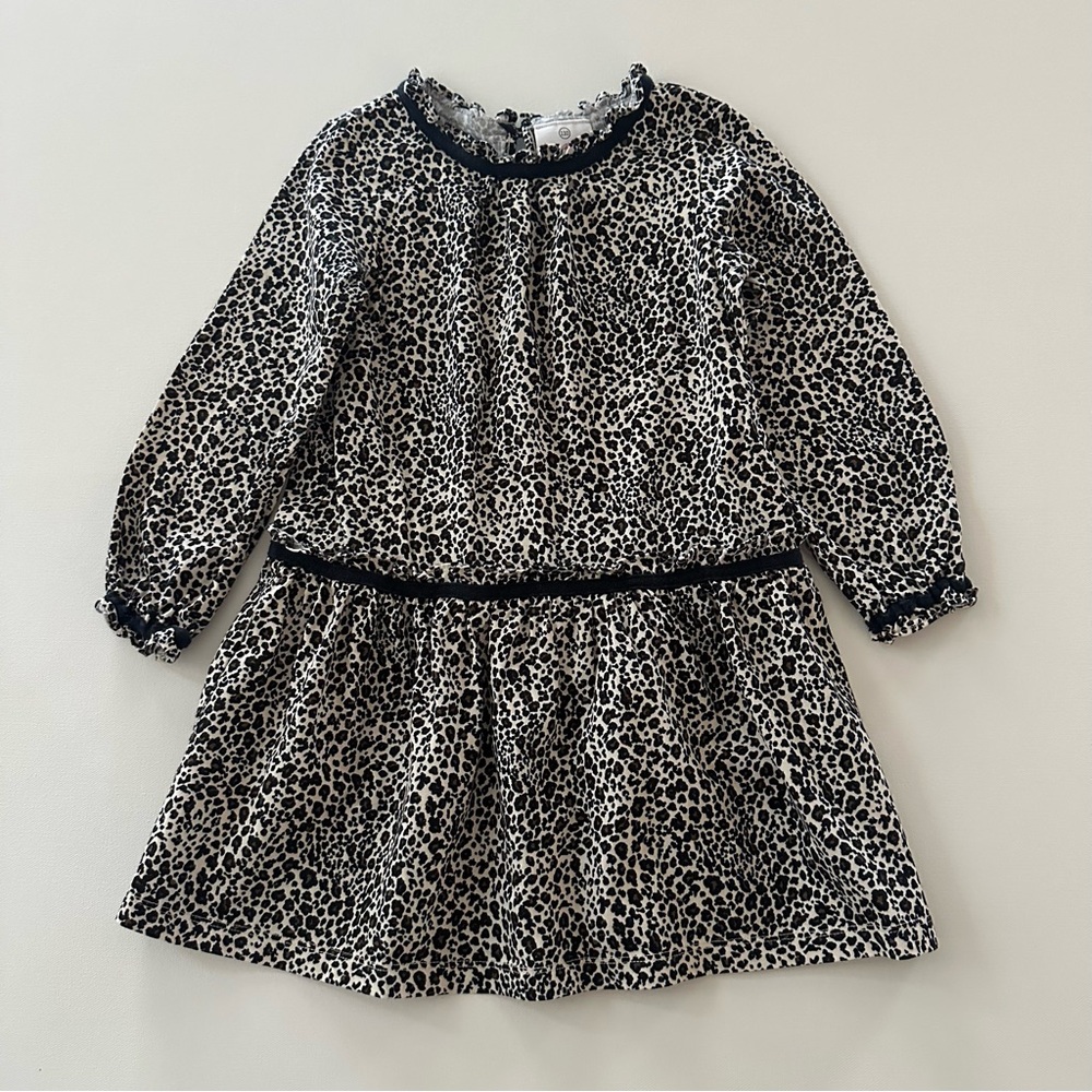 Hanna Andersson 110 Girls 5 Leopard Dress Long Sleeve Cotton